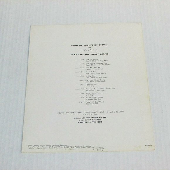 Stoney & Wilma Lee Cooper Vintage Photo Grand Ole Opry Promo Country Music - Picture 3 of 6